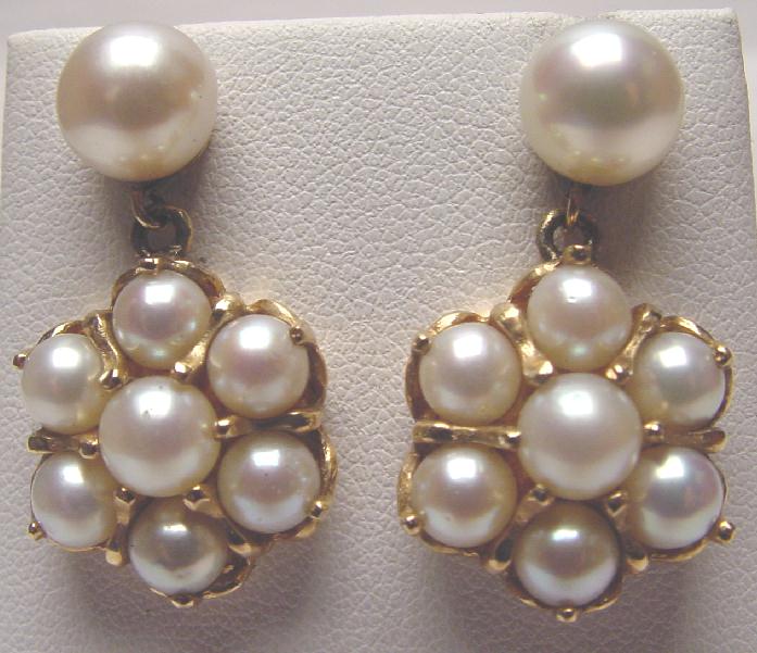CULTURED PEARL EARRINGS - Click Image to Close