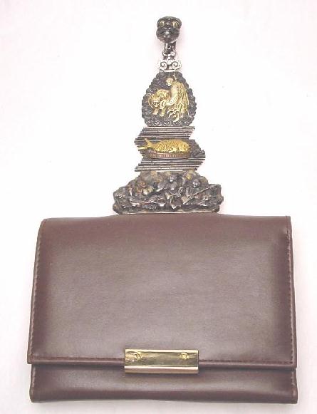 SHAKUDO CHATELAINE WITH LEATHER POUCH