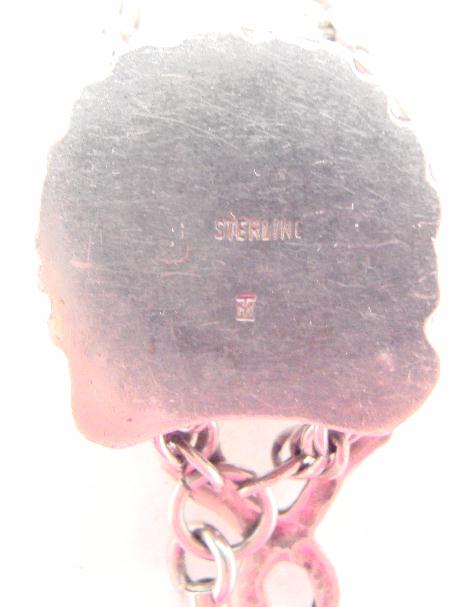 ART NOUVEAU STERLING SLIDE NECKLACE - Click Image to Close